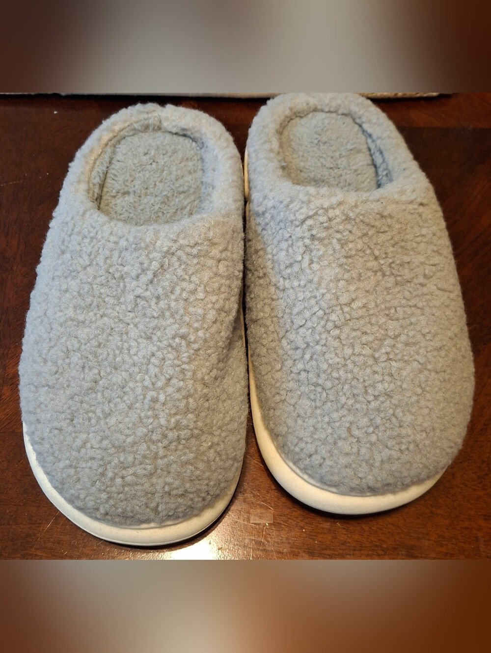 Blue Fuzzy Slippers (Med/Lg)